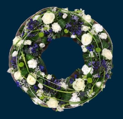 White and Blue Wreath