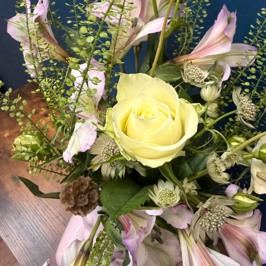 Lilac Teddy Bear Vase Arrangement