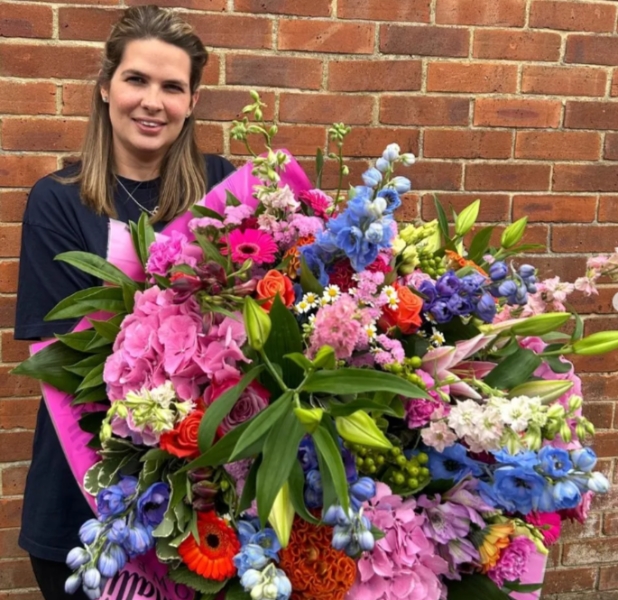 Bex’s luxury florist bouquet with seasonal flowers arranged by a florist