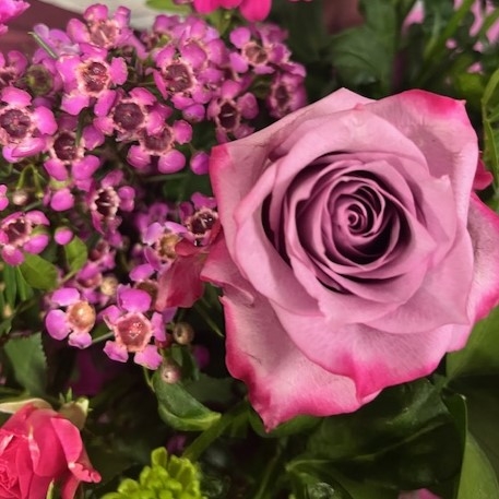 bright Valentine’s vase flower arrangement from West Malling Flowers