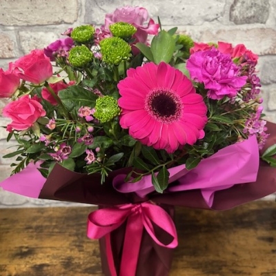 bright Valentine’s vase flower arrangement from West Malling Flowers
