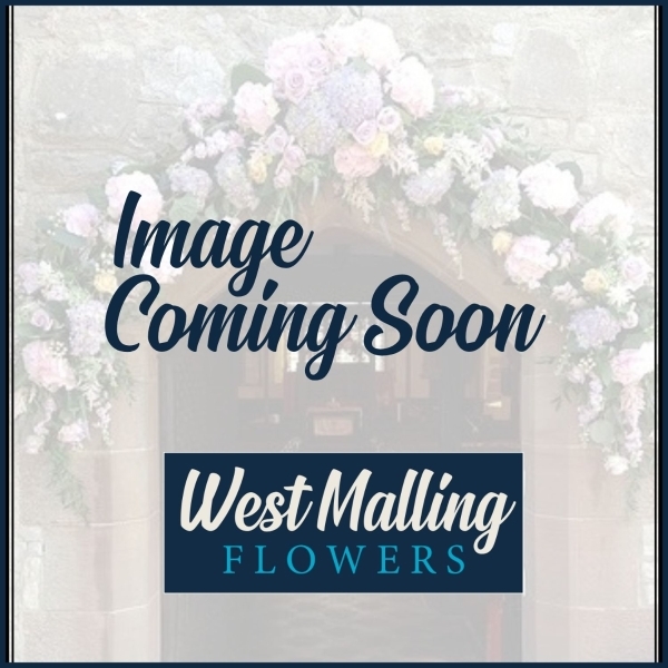 White cube flower arrangement for wedding table styling