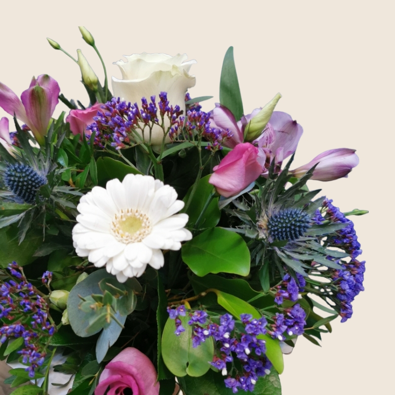 pretty pastel flower gift box arrangement from West Malling Flowers