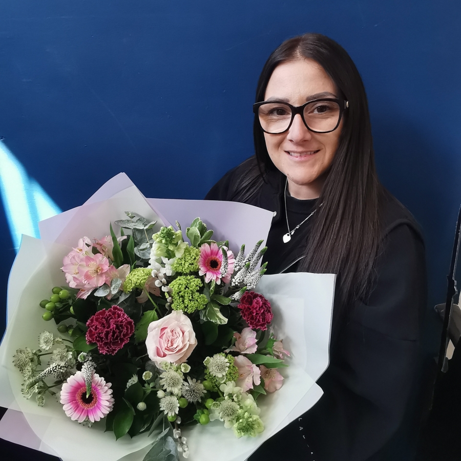 Becca’s thinking of you flowers arranged as a just because bouquet