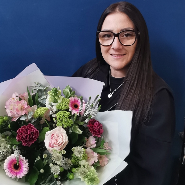 Becca’s thinking of you flowers arranged as a just because bouquet