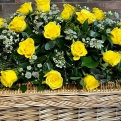 Yellow Rose Coffin Spray