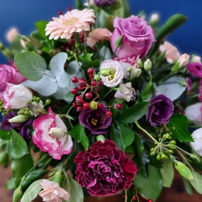 Burgundy Berries Hat Box