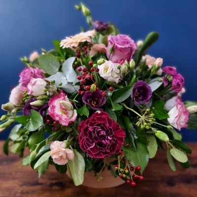 Burgundy Berries Hat Box