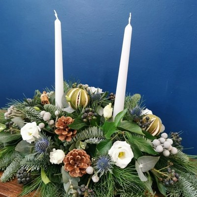 White & Green Table Arrangement
