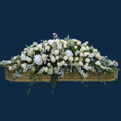 White & Green Coffin Spray