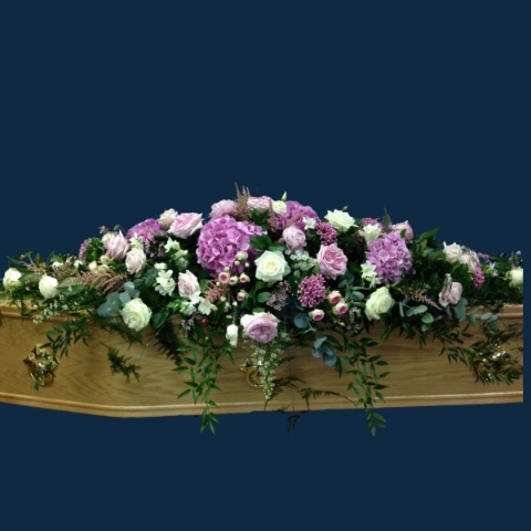 Pink & White Coffin Spray