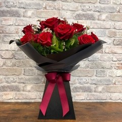 red rose hand-tied Valentine’s bouquet from West Malling Flowers