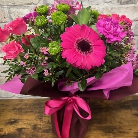 bright Valentine’s vase flower arrangement from West Malling Flowers