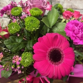 bright Valentine’s vase flower arrangement from West Malling Flowers
