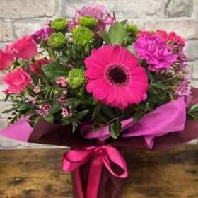 bright Valentine’s vase flower arrangement from West Malling Flowers