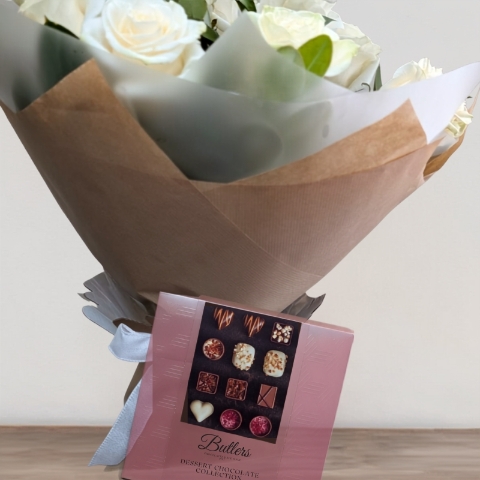 Simply roses bouquet with premium fresh roses hand-tied by a florist in West Malling