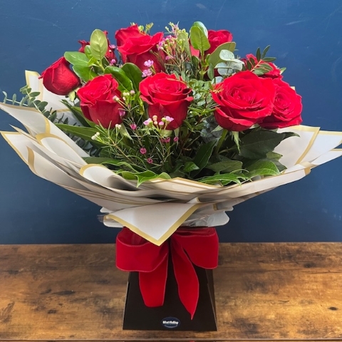 Simply roses bouquet with premium fresh roses hand-tied by a florist in West Malling