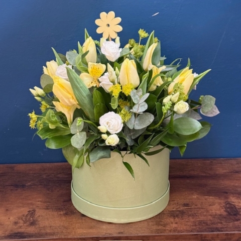 Spring Hat Box Arrangment