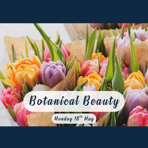 Botanical pastel flower arrangement workshop with seasonal flowers and natural textures