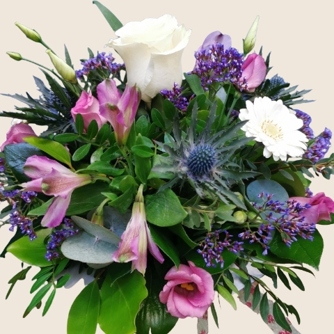 pretty pastel flower gift box arrangement from West Malling Flowers