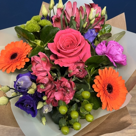 mini bright hand-tied bouquet West Malling Flowers