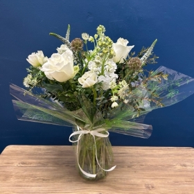 Peppermint Cream Vase Arrangement