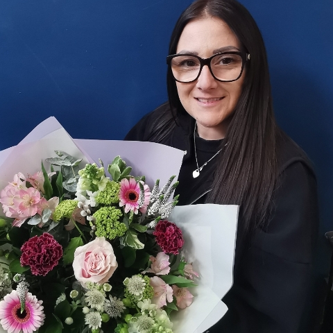 Becca’s thinking of you flowers arranged as a just because bouquet