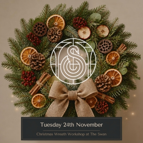 Citrus and Fir Christmas wreath workshop at The Swan West Malling