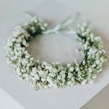 Gypsophila flower crown for wedding hair styling