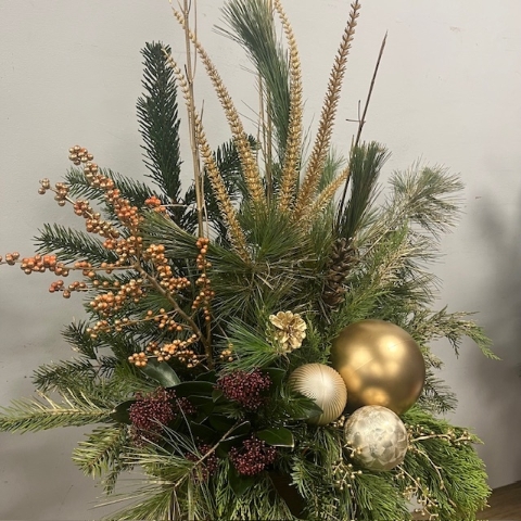 Gold & Brown Festive Outdoor Planters