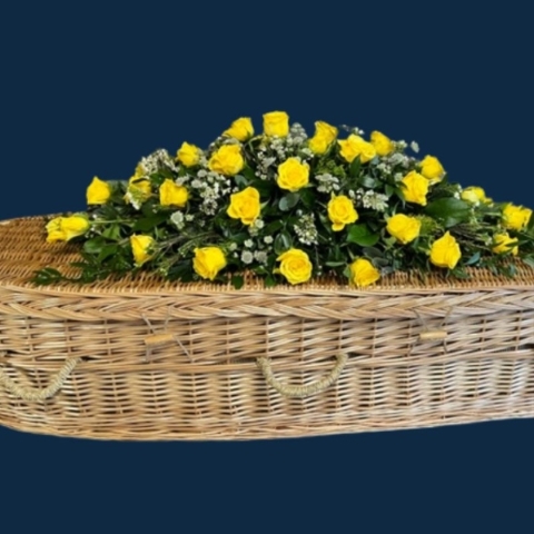 Yellow Rose Coffin Spray